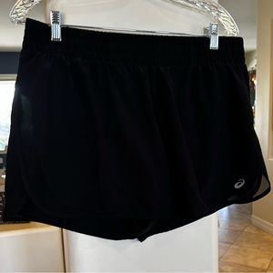 EUC Women’s ASICS Black Lined Drawstring Active Exercise/Jogging Shorts, Size LG